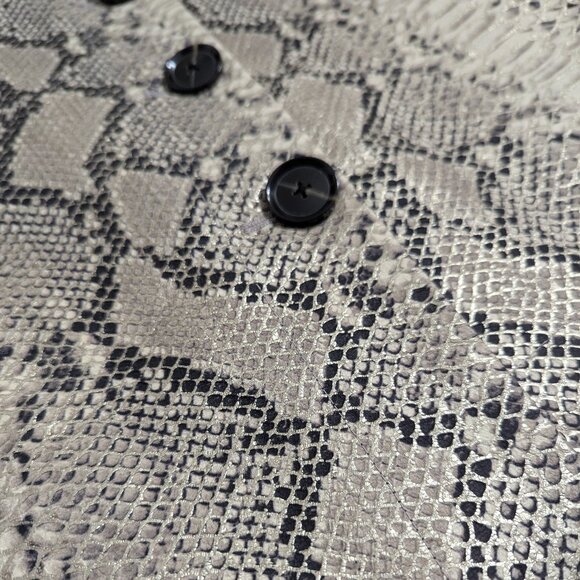 NWOT Olivia Palermo x BR Snake-Effect Italian Leather Button-Wrap Skirt - Picture 13 of 16